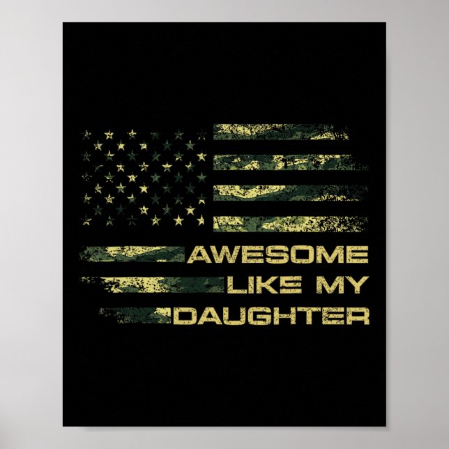 Affiche Awesome Comme Ma Fille Drôle Mères Fête des pères (Devant)