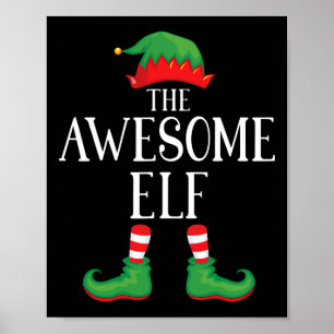 Affiche Awesome Elf Matching Group Xmas Funny Family Chris
