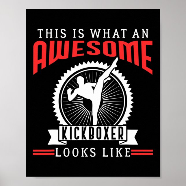 Affiche Awesome Kickboxer Kickboxing Funny Quotes Fan Gift (Devant)