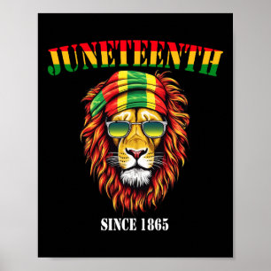 Affiche Awesome Lion Junetdix Cool Histoire des Noirs Juin