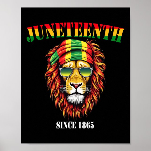 Affiche Awesome Lion Junetdix Cool Histoire des Noirs Juin (Devant)