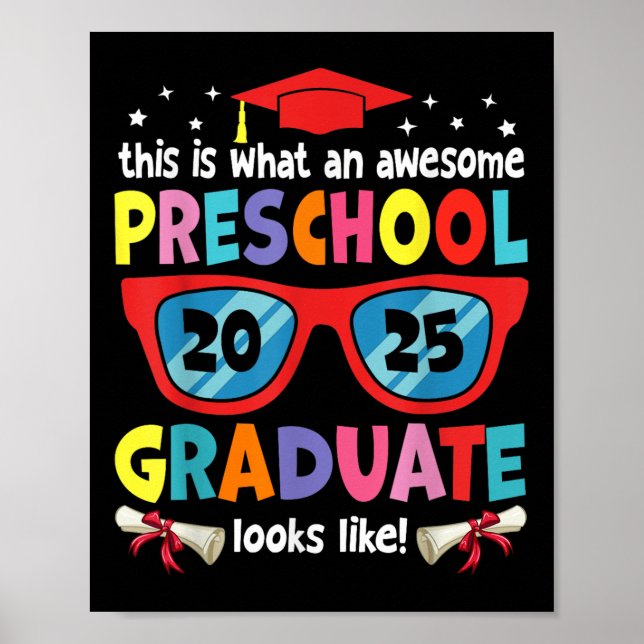 Affiche Awesome Préscolaire Graduate Semble Cl 2025 Grad (Devant)