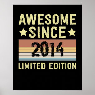 Affiche Awesome Since 2014 Birthday