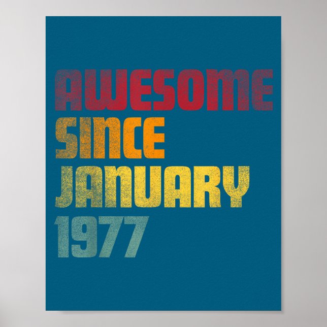 Affiche Awesome Since January 1977 49th Birthday - Vintage (Devant)