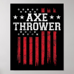 Affiche Ax Thrower Fier Drapeau Américain Usa Patriot Patr