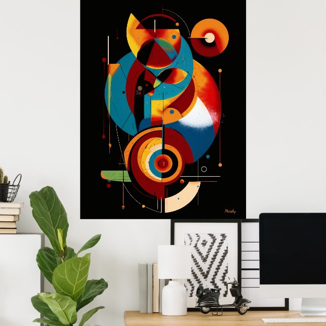 Affiche Axe résonant – Constructivisme géométrique minimal (Bureau à domicile)