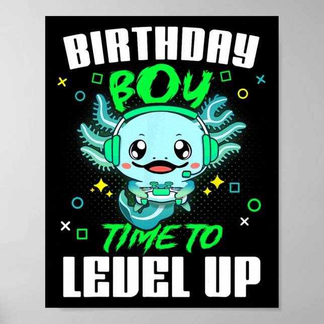 Affiche Axolotl Anniversaire Garçon Temps Pour Augmenter G (Devant)