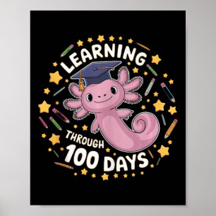 Affiche Axolotl Apprentissage par 100 Jours Graduati plus 