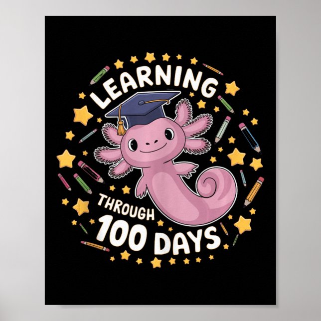 Affiche Axolotl Apprentissage par 100 Jours Graduati plus  (Devant)