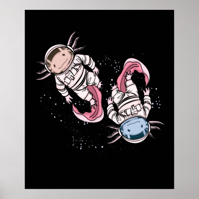 Affiche Axolotl Astronaut Cadeaux Enfants Espace Externe A (Devant)