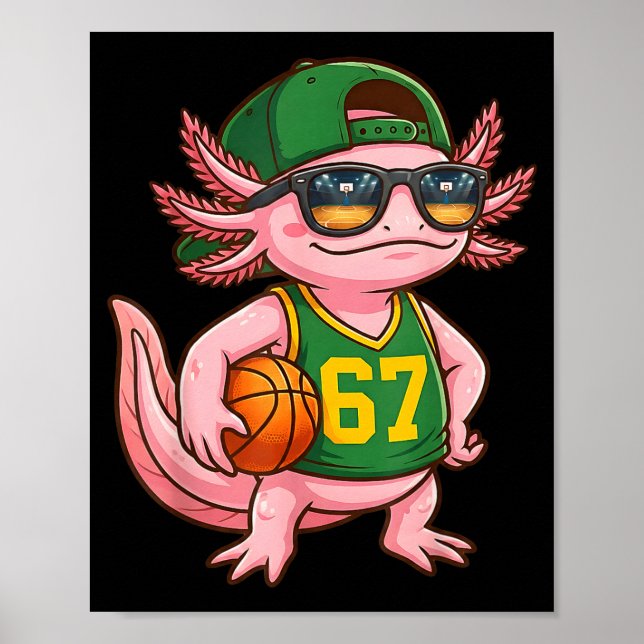 Affiche Axolotl Basketball 67 Gen Alpha Slang Srts Men Boy (Devant)