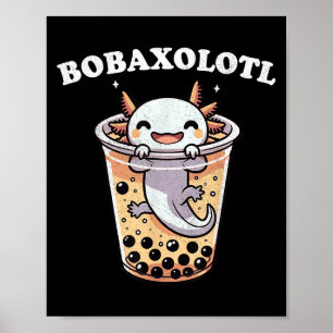 Affiche Axolotl Boba Thé Buble Thé Lait Anime Axolotl