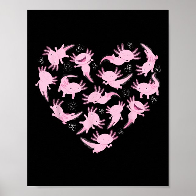 Affiche Axolotl Coeur Pour Enfants Axolotl Lover Axolotl K (Devant)