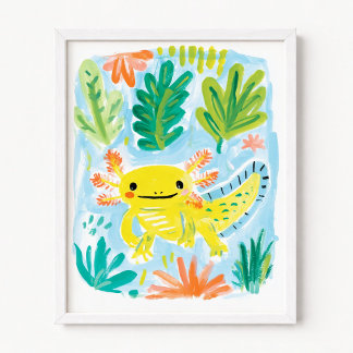 Affiche Axolotl Jaune