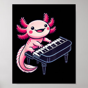 Affiche Axolotl Jouer Piano Axolotls Musicien Musique