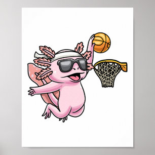 Affiche Axolotl Jouer Sketll Joueur Sports Enfants