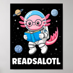 Affiche Axolotl livres lisent l'axolotl lisant le garçon b