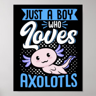 Affiche Axolotl Lover Just A Boy Who Loves Axolotls Kawaii