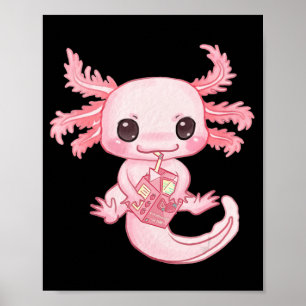 Affiche Axolotl Pastel Goth Strawberry Milk Shake Anime Ae