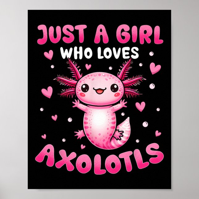 Affiche Axolotl Pour Les Filles Juste Une Fille Qui Aime L (Devant)