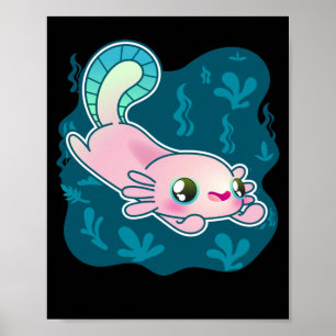 Affiche Axolotl Relaxolotl Kawaii