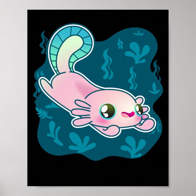 Affiche Axolotl Relaxolotl Kawaii (Devant)