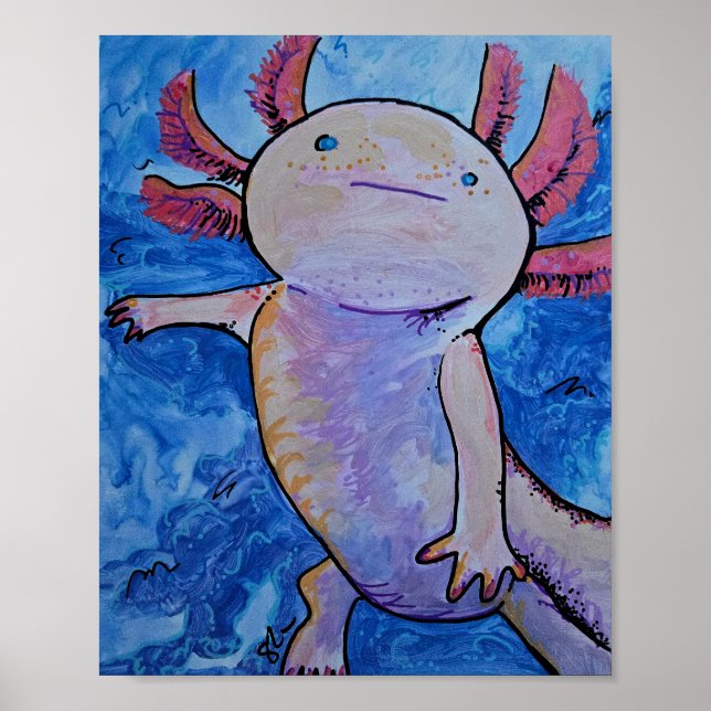 Affiche Axolotl rose  (Devant)
