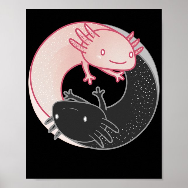 Affiche Axolotls Yin Yang Kawaii (Devant)
