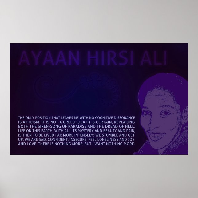 Affiche Ayaan Hirsi Ali | Pas d'affiche de résonance cogni (Devant)