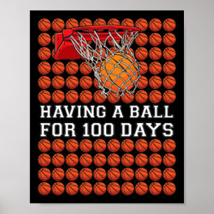 Affiche Ayant une balle 100 jours Basket-ball Enfants Garç