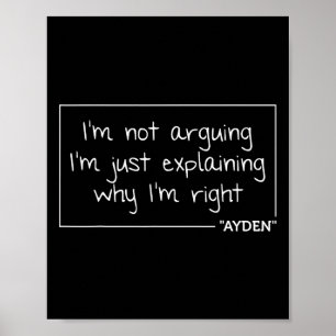 Affiche Ayden Citation Drôle Anniversaire Personnalisé Nom
