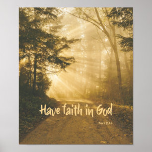 Affiche Ayez foi en Dieu Bible Verse Christian