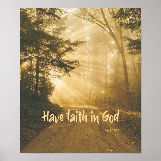 Affiche Ayez foi en Dieu Bible Verse Christian (Devant)