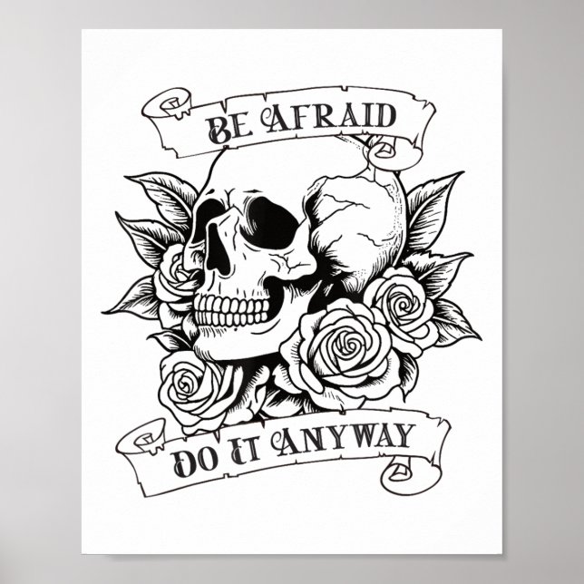 Affiche Ayez peur, faites-le quand même Motivation Crâne V (Devant)