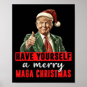 Affiche Ayez Un Joyeux Noël Drôle Trump Christ