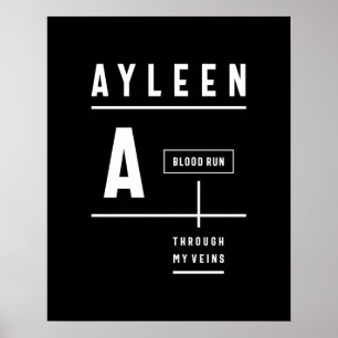 Affiche Ayleen Nom personnalisé Anniversaire Cadeau