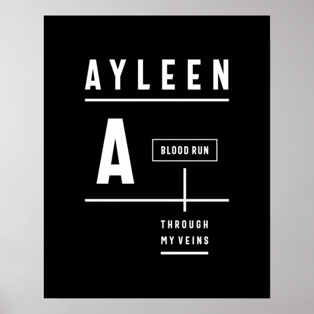 Affiche Ayleen Nom personnalisé Anniversaire Cadeau (Devant)
