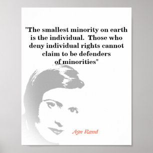 Affiche Ayn Rand Citation Sur La Plus Petite Minorité