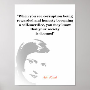 Affiche Ayn Rand Cite Sur Votre Société Défunte