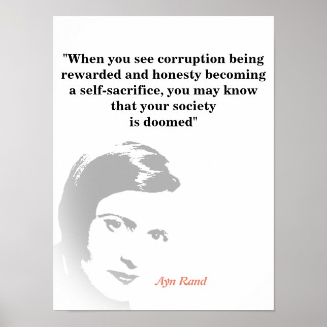 Affiche Ayn Rand Cite Sur Votre Société Défunte (Devant)