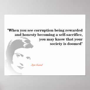 Affiche Ayn Rand Cite Sur Votre Société Défunte