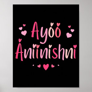 Affiche Ayóó Ánííníshní - Je t'aime en navajo avec P migno