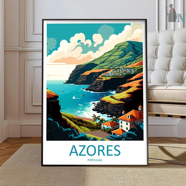 Affiche Azores Travel Print Wall Art Azores Wall Hanging H (Créateur téléchargé)