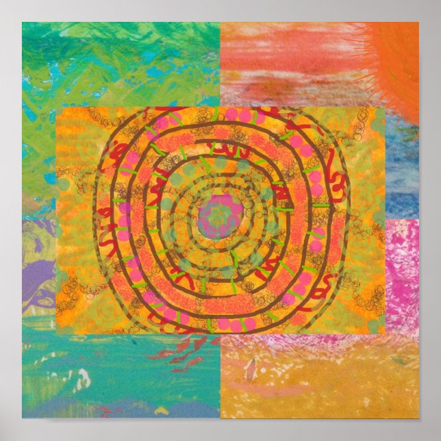Affiche Aztec Abstrait (Devant)