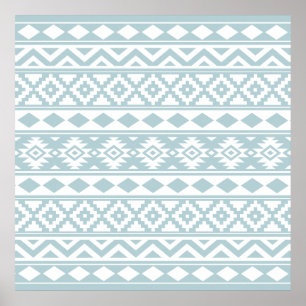 Affiche Aztec Essence Ptn III b Canard Oeuf Bleu & Blanc