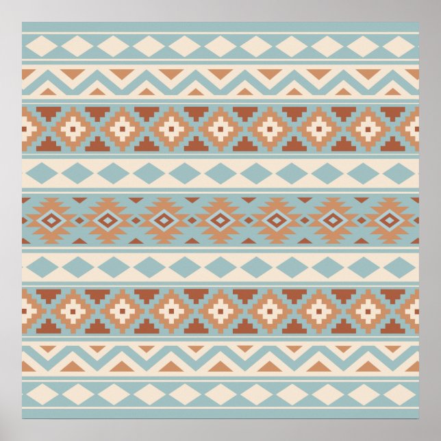 Affiche Aztec Essence Ptn IIIb Blue Cream Terracottas (Devant)
