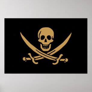 Affiche Aztec Gold Crâne et cutlass Pirate Calico Jack