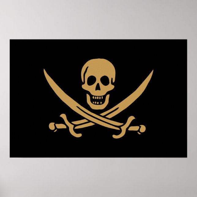 Affiche Aztec Gold Crâne et cutlass Pirate Calico Jack (Devant)