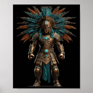 Affiche Aztec Guerrier Mexicain Pride de boxe