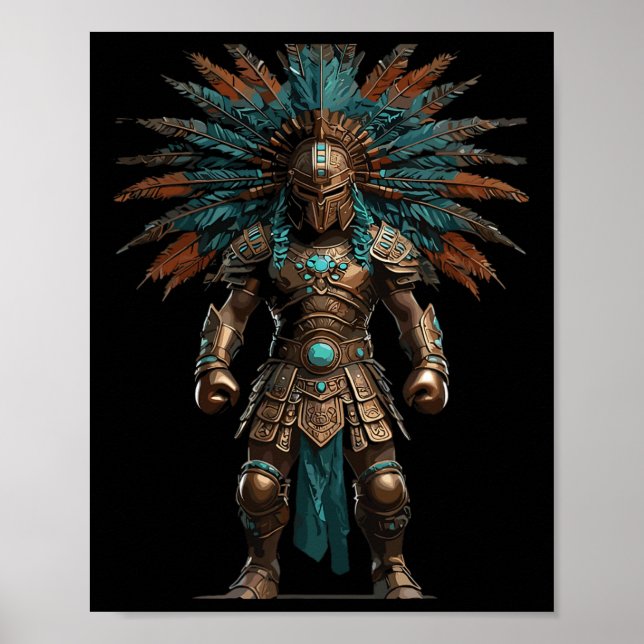 Affiche Aztec Guerrier Mexicain Pride de boxe (Devant)